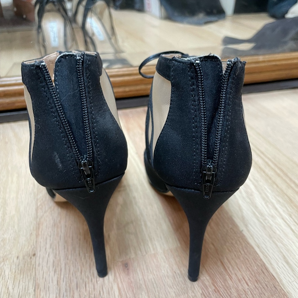 Nina Black Lace-Up Strappy Stiletto Heels - Picture 4 of 6